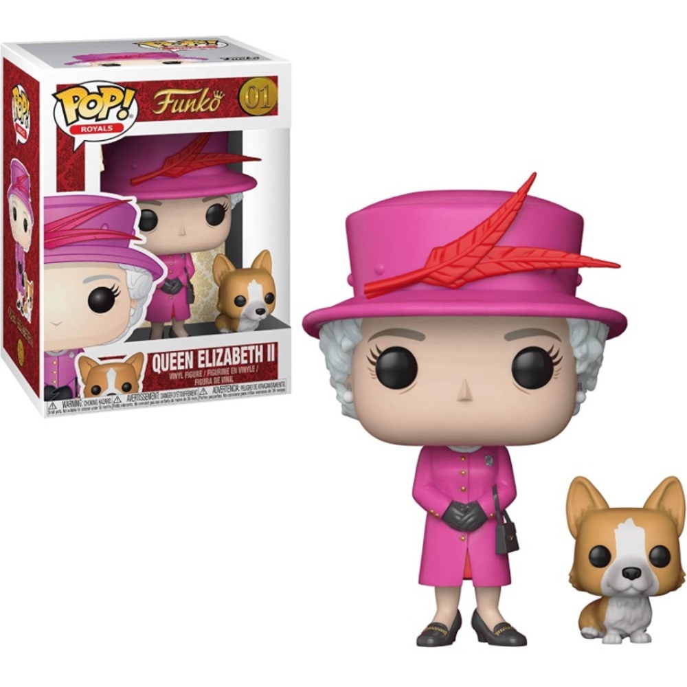 HRH Queen Elizabeth II Funko POP! Royal Family Collectible Figure, Pink w/ Corgi